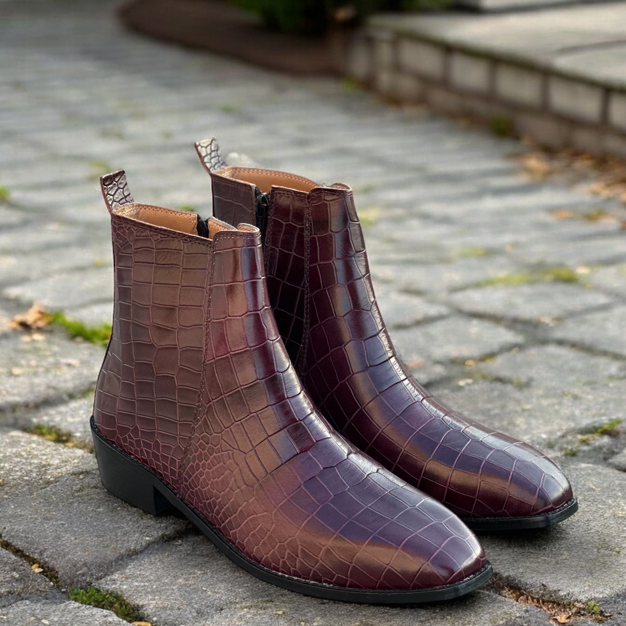 Auburn Croco Elite Chelsea Boots