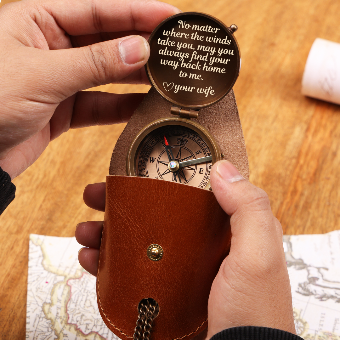Leather Case Compass